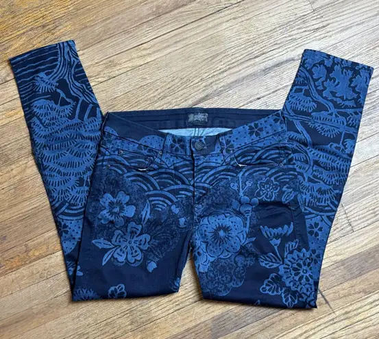 MOTHER Denim Women’s Sz 26 “The Looker Crop: Moon of Tokyo” Floral Skinny Jeans