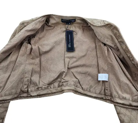 Veronica Beard NEW Camilla Quilted Jacket Puff Sleeves Tan Sierra Size XS