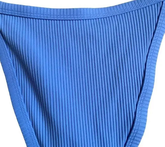 PacSun Swim Eco Blue Ribbed High Leg Bikini Bottom Size L