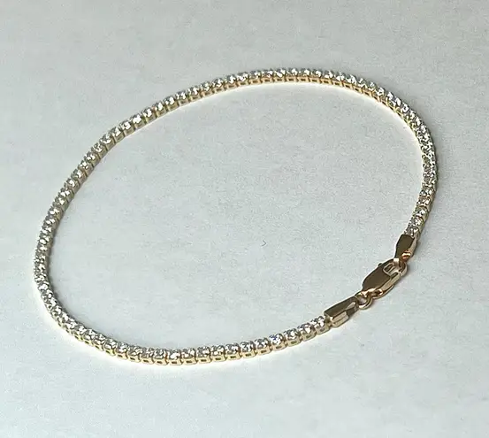 Tehrani Jewelry 14K Real Gold Tennis Bracelet