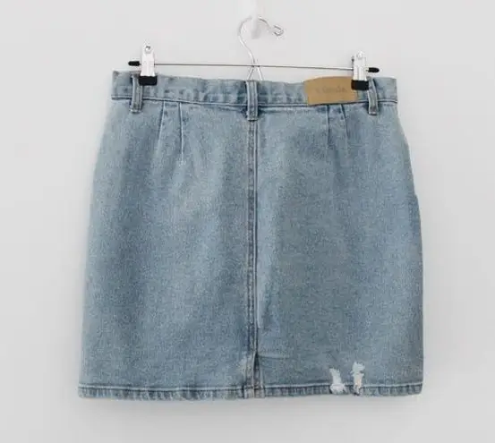 Afends Beat Chevy Denim Skirt in Stone Blue