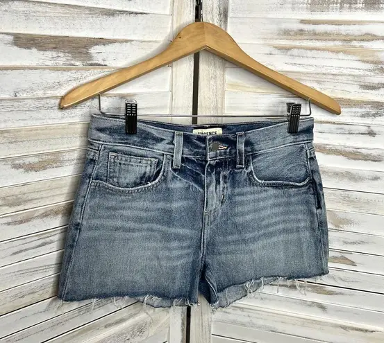 L'Agence  Women's Ryland High Rise Cut Off Denim Shorts Medium Wash Distressed 25