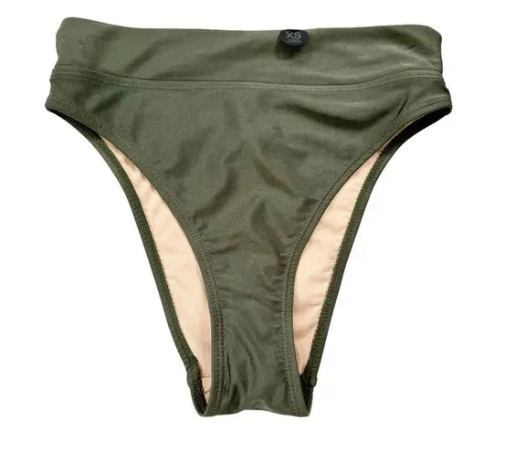 Cotton On NWT  High Waisted Cheeky Bikini Smoothing Bottom Khaki Shimmer Size XS