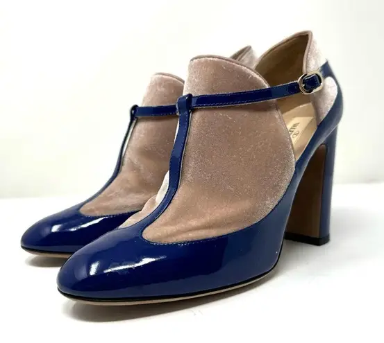 Valentino Garavani leather & velvet heeled booties, made it Italy, size 39.5