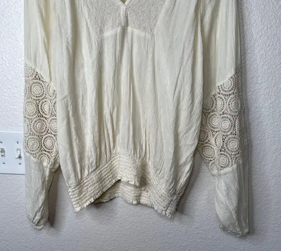 Denim & Supply Ralph Lauren Great preloved Women's Boho Cream Coquette Blouse Size L