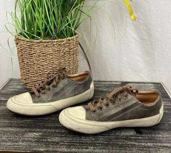 Bussola  Anthropologie Gray & Tan Novara Nora Lace Up Walking Sneakers 37 6.5