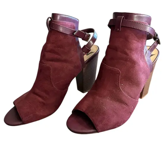 Penny Loves Kenny Penny Love Kenny Maroon Red Suede Strappy Block Heels Size 10 - Image 1