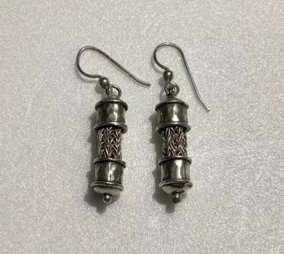 100% Silver Knitted Necklace & Earrings Set