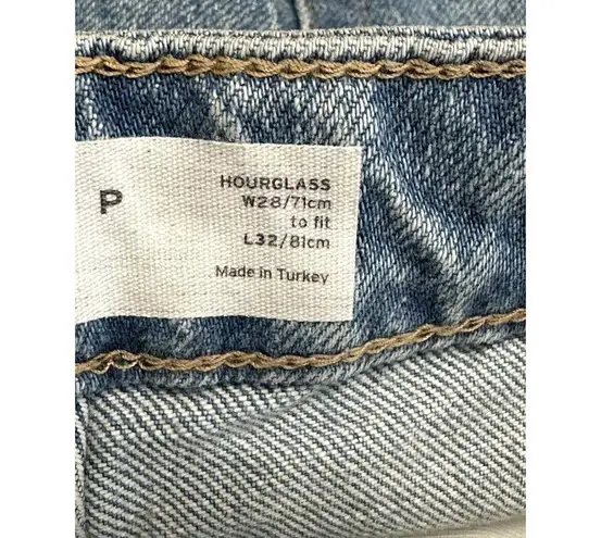 Topshop  Women's Straight Hourglass Blue Jeans Raw Hem 6/28 NWOT