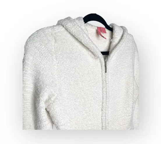new Charlotte Tarantola π Fluffy Zipper Hoodie π Faux Sherpa π Winter White Size L