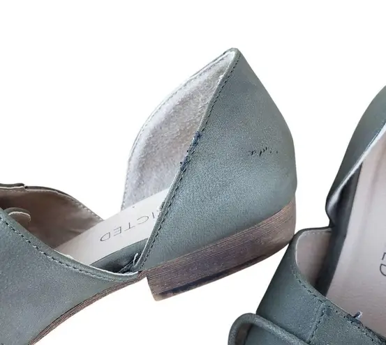 Restricted Oxford Shoes Womens 8 Green Suede Open Side Lace Up D'Orsay Flats