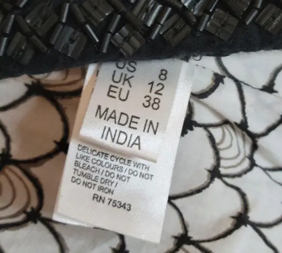 Malvin Women Of Hamburg Black Sequin beaded detail cotton Quilted Jacket… Size 8