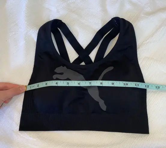 Puma Black  Forever Better Seamless Sports Bra Cross Back Padding Size Small