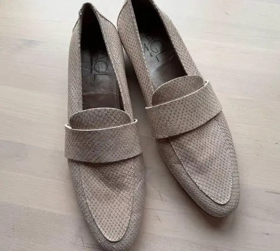 AGL Ivory snake embossing Loafers ATTILIO GIUSTI LEOMBRUNI Women size 41.5