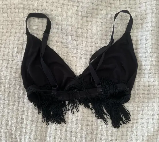 Forever 21 Black fringe bra 