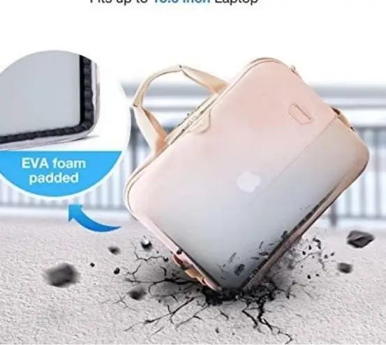 Tan and Pink Laptop Case Durable Accessory