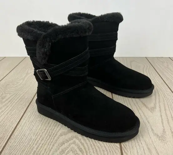 Koolaburra by Ugg Women's Delene Wrap Buckle Strap Booties US6 Black Suede $100