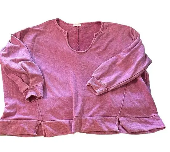 Pink Lily  women's XL oversized cropped pink sweatshirt