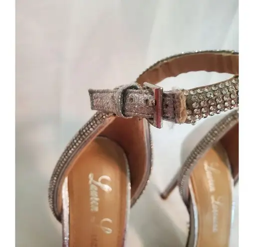 Lauren Lorraine Heels size 6 Silver Embellished Formal Ankle Strap S37