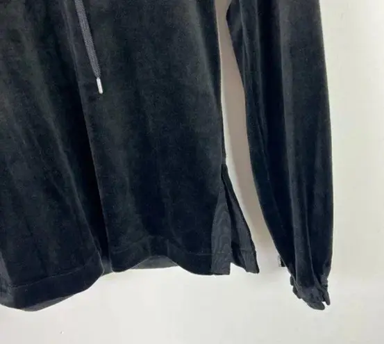 Kobi Halperin Sabrina Knit Hoodie Velvet Ruffle Trim Pullover Black Size XS EUC