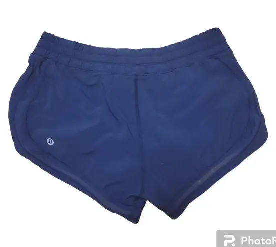 Lululemon  Womens Lined Running Shorts With Mesh Details Navy Blue Size 4