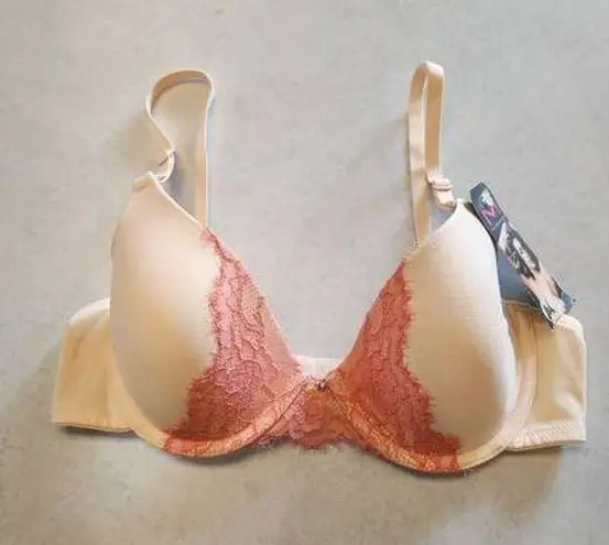 Maidenform NWT  Butterfly Lace One Fab Fit Bra  34B Pink 09415  NEW