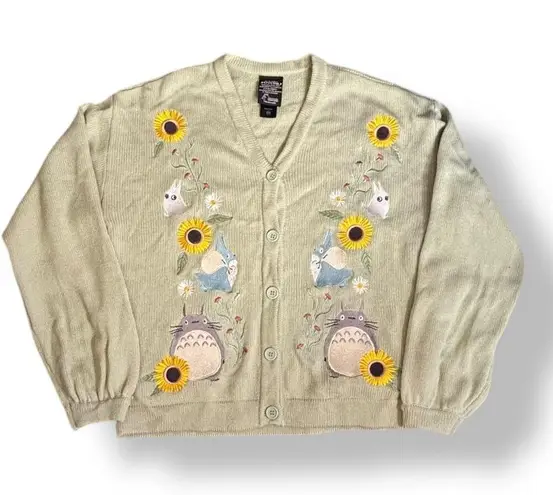 Studio Ghibli x Her Universe Cardigan Sweater Totoro Sunflower Green Embroidered