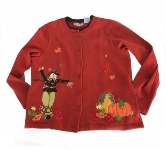 Blair Halloween Cardigan Top Scarecrow Pumpkin Retro Vintage