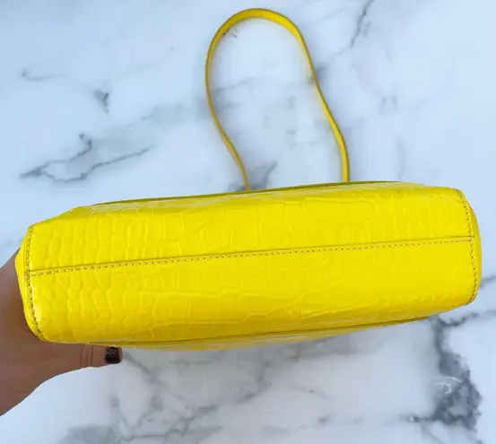 Edie Parker micro patent leather croc-embossed convertible tote shoulder bag