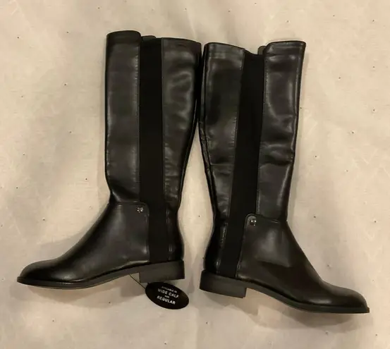 Alfani NWT  Pippa Black Vegan Faux Leather Knee High Fashion Boots Womens Size5.5