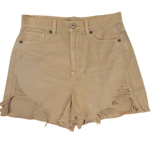 American Eagle Women's Highest Rise Mom Shorts Beige Size 4 Casual Tan
