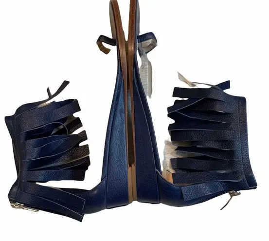 via spiga Leather Wrap Toe Wedge Sandal.