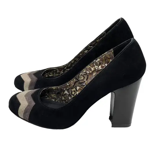 Missoni x Target ミ★ Barkwood Chevron Print Suede Heeled Pumps ミ★ Black ミ★ 6.5M
