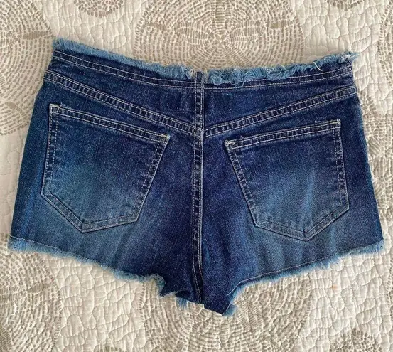 Low rise Cut Hem Y2k Denim Shorts Blue Size 25