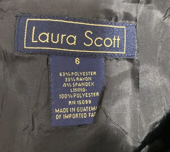 Laura Scott Black Pleated Back Zip Pencil Skirt Women's Size 6