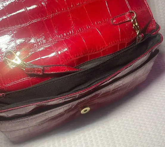 Cosmopolitan Red Snake Skin Crossbody Clutch Bag / Purse long Strap