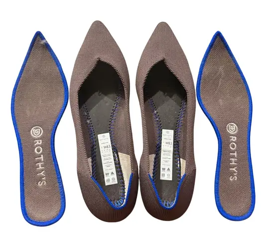 Rothy's The Pointed Flats Taupe Knit Women's Shoes Size 8.5 Comfort EUC Work