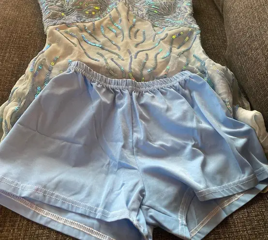 Sky blue water color sequined Fairy dance costume / mini dress