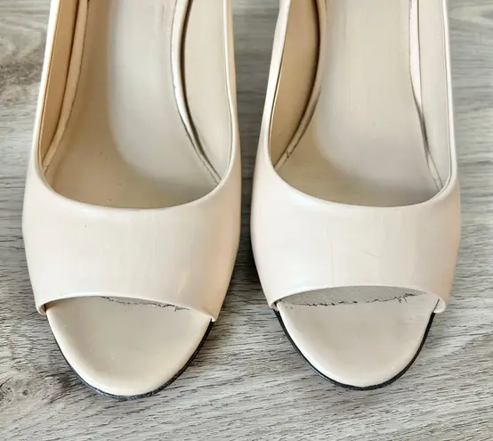 Max Mara Nude Leather Open Toe Heels EU Size 39