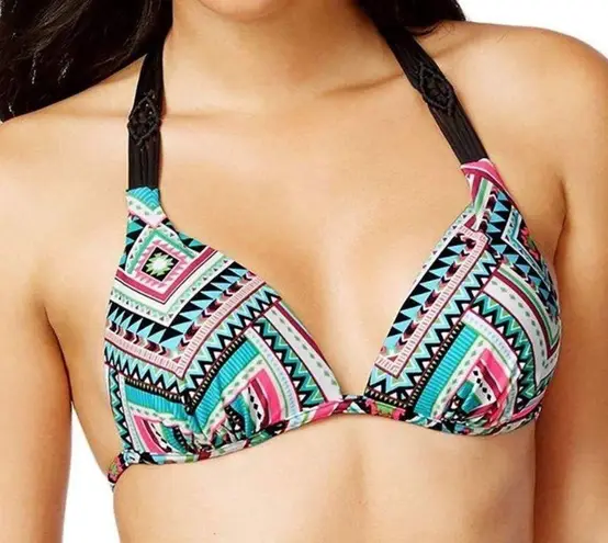 Hula Honey Women's Aztec Print Push-Up Bikini Top Multicolor Size M