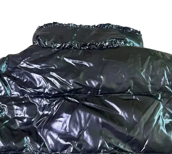 Duvetica Black Patent Real Down Coat Jacket Snap