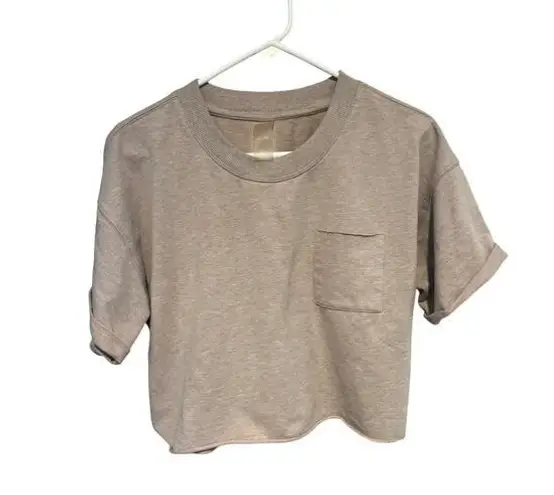 Harmony Balance Cropped shirt sleeve sweatshirt top size Large Pink