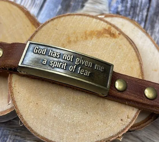 Leather Wristlet: God Has Not Given Me A Spirit Of Fear
