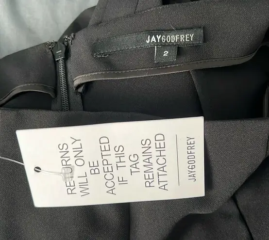 Jay Godfrey Black Wide Leg Tuxedo Pant Size 2 NWT