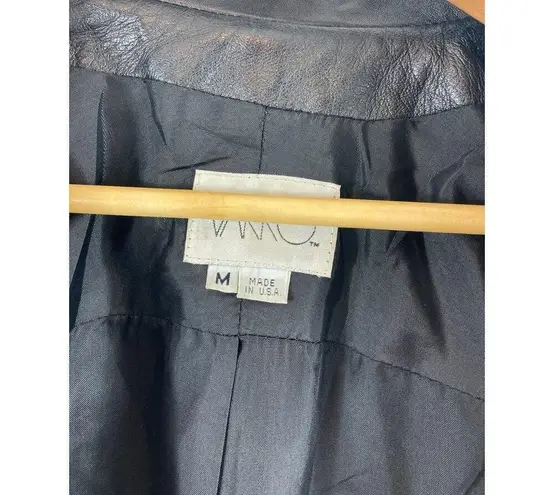 Vakko Vintage Dolman Sleeve Slouchy Leather Jacket Medium Black