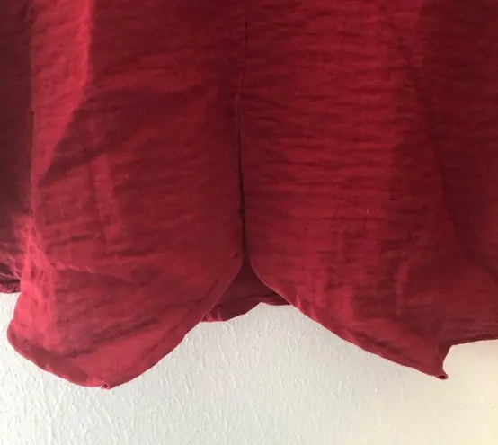 Habitat Blouse Poppy Button Down Collared Tunic Asymmetrical Hem Sz M EUC