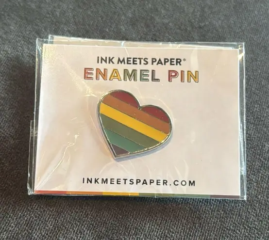 Rainbow Heart Pride Enamel Pin by Ink Meets Paper NEW