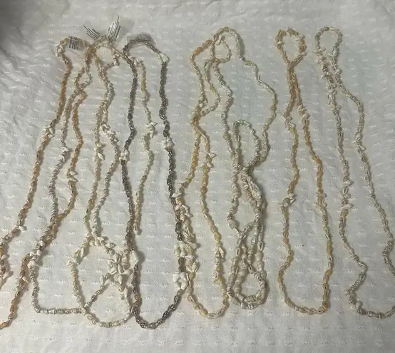 J322 Bulk Bundle of 8 Shell Necklaces Tan