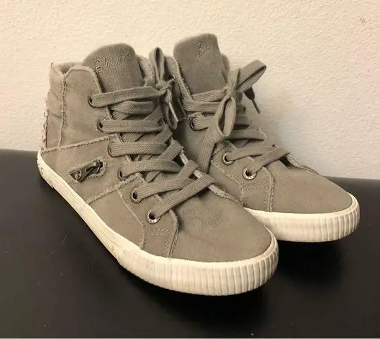 blowfish Womens size 8 Malibu Hi Top Sneakers Gray Zip Boho Shoes Boho