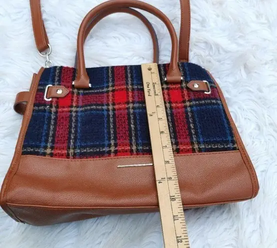 Plaid Stripe Wool Polyester Striped Red Blue Purse Straps Shoulder Cross Body